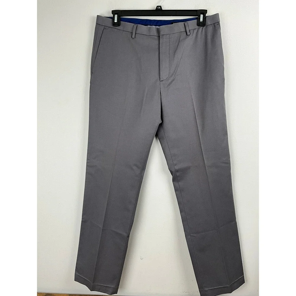 Banana‎ Republic Modern Slim Fit Non-Iron Dress Pants Gray 35x32 Cotton